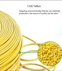 Teflon Wire Cable 22AWG Yellow to Green 20 cores