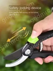 Black 8.5 inch - thick and hard pruning shears