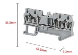 ST2.5-QUATTRO Yellow & Green Spring Terminal Blocks DIN rail type in-line terminal blocks